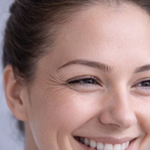 Crow’s feet around the eyes when smiling